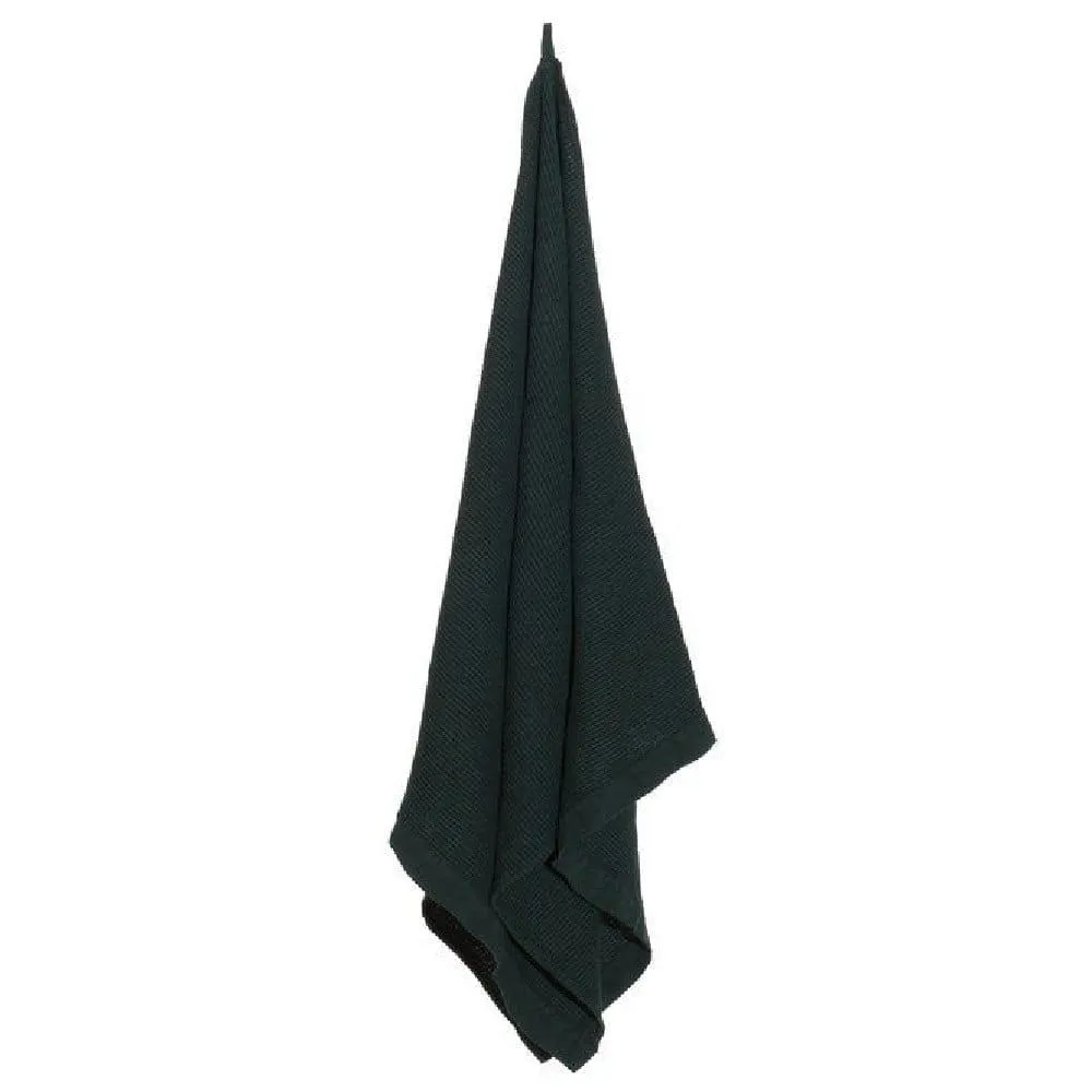 [HOT-01020006] Rento Serviette Kenno 50x70cm Noir/Vert foncé