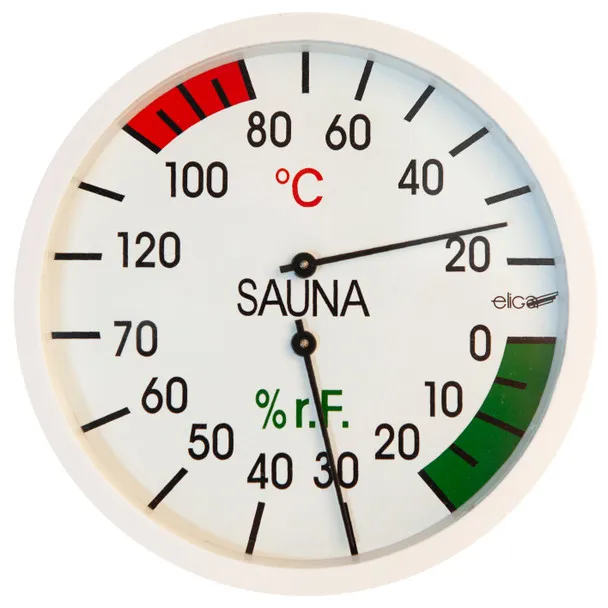 Thermo/Hygromètre dia. 128mm blanc