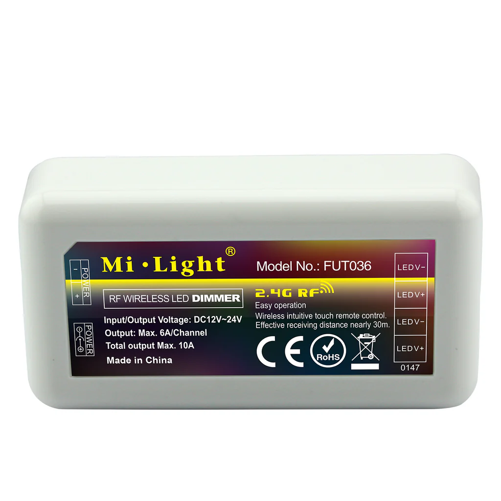 Mixboxer WHITE controller, 6A max per channel, 4-zone remote control